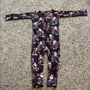 9-12 months Bums & Roses Festive Santa Kids One Piece bamboo Pajama